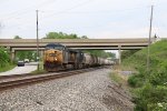CSX 75 & 3170 roll under State Route 49 leading K466-18 west